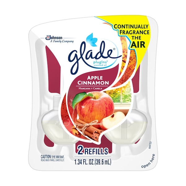 Glade Plug-Ins Apple Cinnamon Scent Air Freshener Refill 1.34 oz Liquid 13074